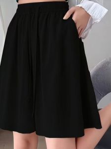Summer Slimming Versatile Short Pants Womens Lightweight Five-Quarter Length Casual Shorts Simple Style Commute Korean Style