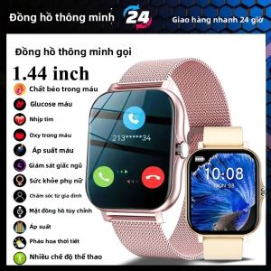 Đồng Hồ Thông Minh Màn Hình Cảm Ứng Đầy Đủ Dành Cho Nam Giới Phụ Nữ Thể Thao Theo Dõi Sức Khỏe Đồng Hồ Thông Minh Kỹ Thuật Số Với Chức Năng Gọi BT Theo Dõi Nhịp Tim Theo Dõi Giấc Ngủ Màn Hình OLED 1.44 Inch