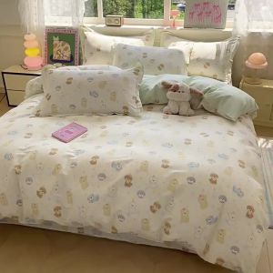 JIFANPAUL | Bộ Đồ Chăn Ga Gối Bé Trẻ Em Hình Cartoon Cotton