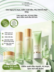 FIVE CEREALS | Oil Control Acne Treatment Pore Minimizer Blemish Reducing Lotion Set