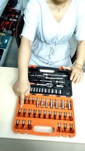 Kunci Sok Set 53pcs Kunci Shock Set Lengkap 53 PCS Set Socket (1/4 ") Full TOOL KIT Alat Perbaikan Mobil Set Kunci Mata Sok Socket Wrench Car Repair Tool