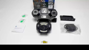 V380 Pro CCTV Penglihatan Malam Penuh Warna Kamera CCTV Tenaga Surya Lensa Tiga 4G SIM Camera