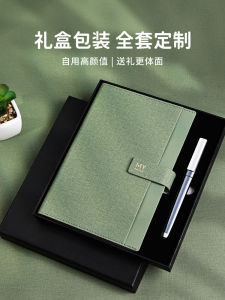 สมุดบันทึกธุรกิจหนาพร้อมกล่องของขวัญระดับไฮเอนด์ สมุดบันทึกการประชุม สมุดบันทึกสัมภาษณ์ ปกหนัง PU หน้ากระดาษแบบพิมพ์โลโก้ได้