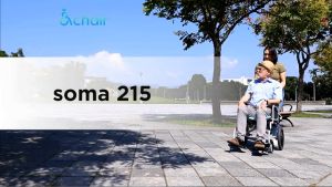 SOMA 215 (SM-250.5) ที่พักเท้าแบบสวิงไปด้านข้าง รถหนัก 9.9 กก. รุ่นล้อเล็ก wheelchair - สำหรับผู้ป่วย 9.9 kg รูปแบบล้อเล็ก