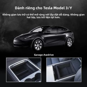 Khay Đựng Đồ Ngăn Chứa Đồ Hộp Để Đồ Trên Tay Vịn Phụ Kiện Tổ Chức Đồ Đạc Cho Tesla Model 3/Y Highland Juniper 2025+