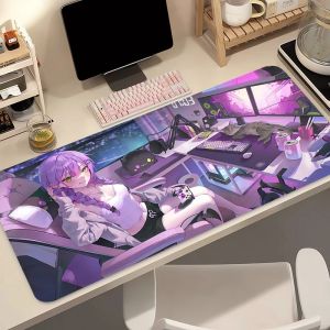 Bandai | Kawaii Hololive Tokoyami Towa Anime Girl Gaming Mouse Pad Computer Desktop Mat PC Keyboard Gamer Accessories Table Mat
