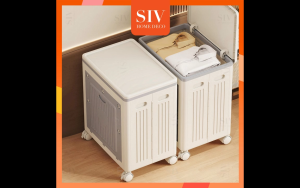 SIV 150L Foldable Plastic storage box Toy organizer large capacityClothes Organier with Wheel