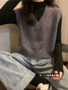 Áo Len Dệt Kim Ngắn Cổ Chữ V Áo Khoác Ngoài Cho Nữ Mùa Đông 2025 Áo Khoác Ngoài Màu Trơn Đa Năng Áo Khoác Ngoài Thường Ngày