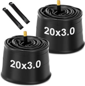 2 Pack Fat Bike Tire Inner Tube 20x3.0 Premium Butyl Rubber Electric Bicycle Tubes for Snowbike AV 32mm Schrader Valve