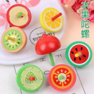 Wooden Rotate Small Spinning Top Toy Kids Hand Twist Boys and Girls Hand Turn Creative Retro Gyroscope Small Gift