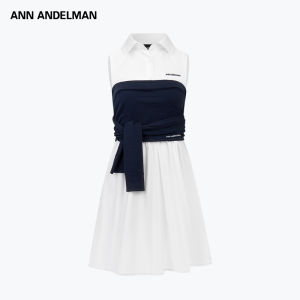 ANN ANDELMAN | Sleeveless Mid-length Spliced Knitted Strap Dress White