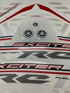 Tem xe exciter 150 màu trắng đỏ hàng theo xe 2015 Bộ tem xe nhập Thái Lan hàng zin theo xe màu trắng đỏ hàng cao cấp chanh hang tem 3 lớp giá cực tốt và chất lượng cho xe exciter 150