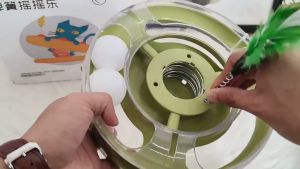 Interactive Tower Cat Toy Turntable Balls With Feather Toys for Cats Kitten Track Toy Pets Toy