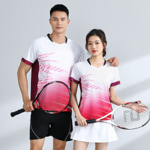 เสื้อยืดแบดมินตันผู้หญิงเสื้อเทนนิสน้ำหนักเบาเสื้อยืดลายกีฬาปิงปองเสื้อเจอร์ซีย์เสื้อปิงปองแห้งพอดีกับเครื่องแบบชุดกีฬาชุดเล่นวอลเลย์บอล