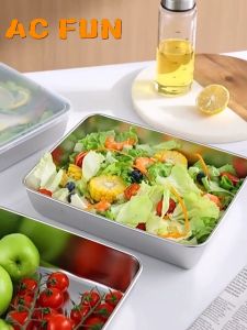 ACFUN 304 Stainless steel Fresh Keeping box Food trays Food keeper storage box Refrigerator Fruit Containers Food Trays