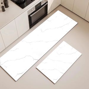 VIKAMA Ánh Sáng Sang Trọng Đá Cẩm Thạch Nhà Bếp Sàn Chống Trơn Trượt Cửa Phòng Tắm Dài Thảm Thấm Hút Phong Cách Hiện Đại Trang Trí Nhà Cửa Cao Su