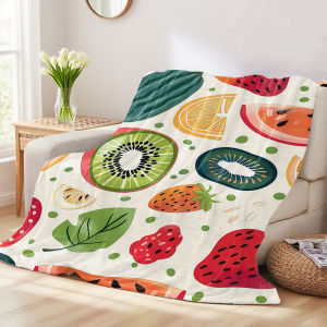 Beast Kingdom | Fresh Mixed Fruits Flannel Blankets Are Perfect For Sofas Office Beds Travel Sleep And Use Throughout The Four Seasons
