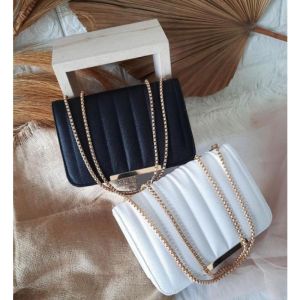 LUCIRA Tas wanita Selempang Tali Rantai Gold Slingbag Wanita Cewek Bordir Terbaru Simpel Mini Elegan