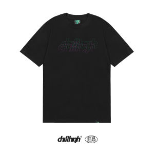 ChillHigh Airy Cotton Basic Short Sleeve T-Shirt Simple Casual Series Horizontal Shadow Line Design Breathable Youth Fashion