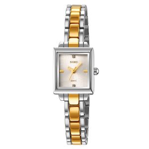 SKMEI 2024【Buy 1 Get Free Bracelet Gift】New Watch for Women Elegant Fashion Stainless Steel Waterproof Square Dial Ladies Quartz Watch 2315