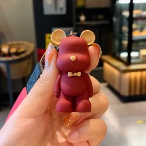 Cute Car Keychain Bow Tie Violent Bear Key Chain Car Key Pendant Bag Pendant Doll