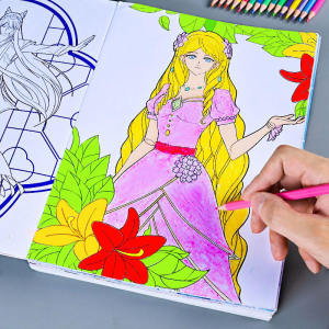 Princess Dress-Up Coloring Book Fairy Tale Drawing Notebook for Girls Educational Coloring Book Suitable for Ages 5-10