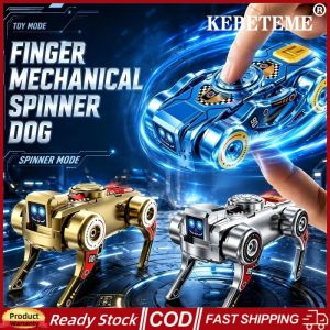 KEBETEME Transformable Robot Dog Fidget Spinner Toy Fun Fingertip Stress-Relief Fidget Spinner Desktop Decor Birthday Gift