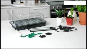 1 Set Seed Starter Trays With 2 Long Strip Grow Lights 40 Cells Seed Starter Kit With Humidity Dome Seedling Starter Trays Fo