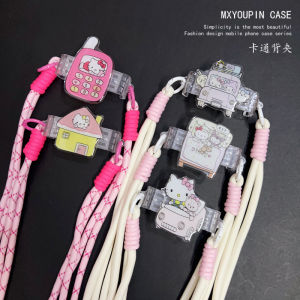 เคสโทรศัพท์มือถือรูปแมวสุดน่ารักแบบพับได้พร้อมสายรัดแบบถอดได้สำหรับผู้หญิง ป้องกันการตกหล่นและป้องกันการตกหล่น