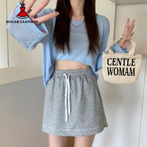 SUGAR Skirt Summer New Fake Two Piece Design Sense 2023 Sports Shorts Womens Short Skirt Elastic Waist Versatile Women