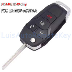 3 / 4 / 5 Buttons Flip Remote Car Key Fob 315MHz ID49 Chip for Ford Escort Fusion Transit F-150 F-250 2013-2023 N5F-A08TAA