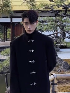 New Chinese Style Mens Suit Jacket Trendy Brand High-End Feel Medium-Length Windbreaker Zhongshan Tang Costume Coat