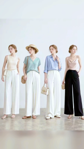 Highwaist baggy pants for women | Premium Tailored Trousers-Casual Formal Attire & Everyday Wear Womenswear Pants Bottom