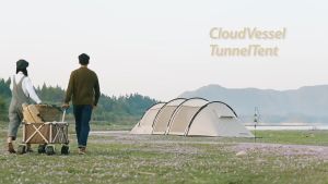 Tenda Naturehike Cloud Vessel Black 4 Frame Fulset NH20ZP015 Glamping Tenda Camping Besar Keluarga Gunung 4 6 Orang Tunnel Family Tent Outdoor