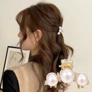 Elegant Pearl Alloy Hair Claw Clip Small Size Half Updo Hair Accessories Bangs Holder Simple Stylish Hair Accessories