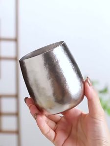 XMSJ | Pure Titanium Double-Wall Coffee Mug Water Cups Home Drinking Office Tea Mug Beer Luxury-Feel Juice 280ml Outdoor Egg Mug Cup