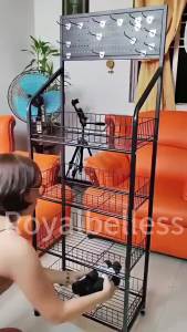 SERENZO Supermarket Shelves Display Rack Grocery Rack Snack Shelf StorageRack Metal Rack Kitchen Organizer