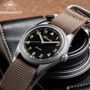 ADDIESDIVE 36mm Mens Analog Watch Bubble Mirror Glass 100m Waterproof Luminous Watch Simple men Quartz Watches with Nylon Strap
