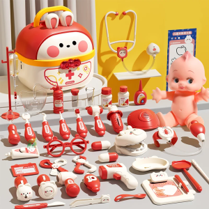 Doctor Toys with Light Hospital Dentist Play Set Doctor Role Play Costume Kit Children Suitcase Educational Gift for Kid 3 Years