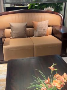 New Chinese Style Solid Wood Sofa Set Villa Living Room Hotel High End Furniture Uke Gold Wood No Storage Space Support