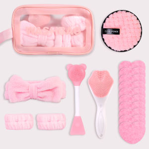 17PCS face cleaning set with face brush mud film brush convenient skin care cleaning set perfect gift for women