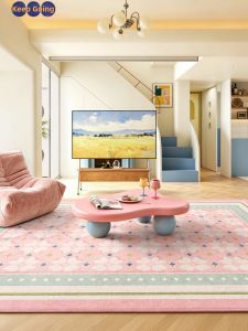JIAYOUYA | Stain Resistant Soundproof Non-slip Easy Clean Pink Carpet