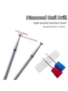 2.5mm Umbrella Diamond Nail Bit Cuticle Cleaner Under Nail Dead Skin Remover Safety Professional Manicure Nail Dril Bit Tools