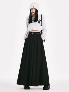 High Waist Long Skirt Asymmetrical Hemline Elegant Plaid Design Autumn Fashion plus Size Womens Mini Dress in Blue Color