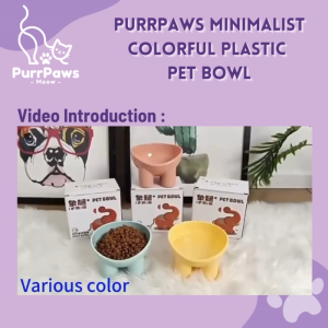 PurrPaws Minimalist Colorful Plastic Pet Bowl Mangkuk Kucing 塑料碗