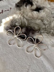 PANACHE Fashionable Large Floral Hollow out Earrings Elegant Simple Style Womens Jewelry Fashion Accessories