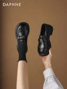 Daphne | Thick Heel Loafers Slip On Shoes