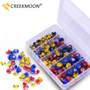50Pcs Coated Rubber Quick Clip Lead Sinkers Set Open Mouth Saltwater Fishing Sinker Weights round Bite No Damage Line for Gear