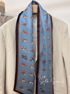 Blue Silk Scarf Headband