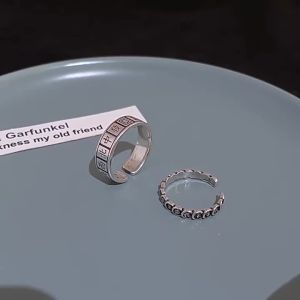 Vintage Retro Fortune Money Multi-Mahjong Ring for Women Niche Fashion Trendy Design Adjustable Index Finger Ring